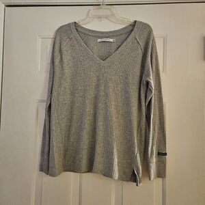 Calvin Klein Womens Lightweight V Neck Waffle Knit Top Size M